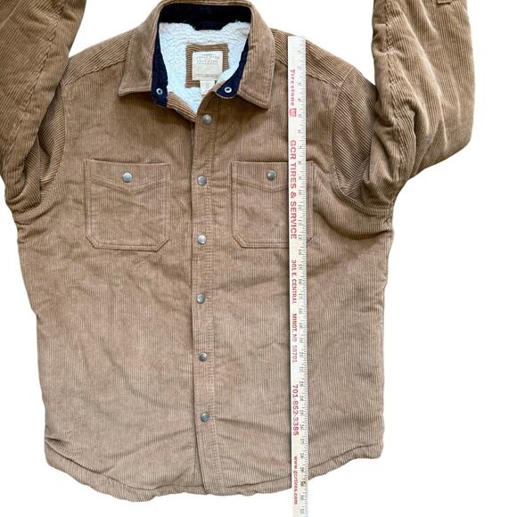 Telluride Jacket Shacket Men's Large Corduroy Brown Snaps Shearling Barn Flaw - Picture 9 of 10